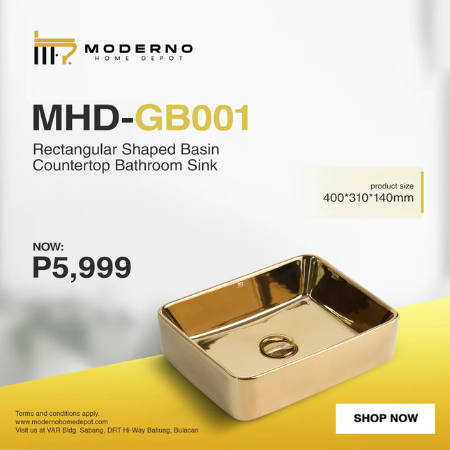 MHD-GB001 (Modern Bathroom Sink - Gold)