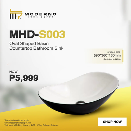 MHD-S003 (Modern Bathroom Sink - Black/White)