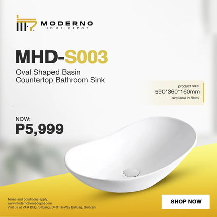 MHD-S003 (Modern Bathroom Sink - White)