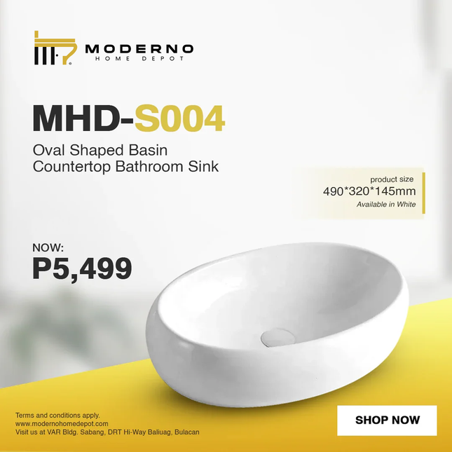 MHD-S004 (Modern Bathroom Sink - White)