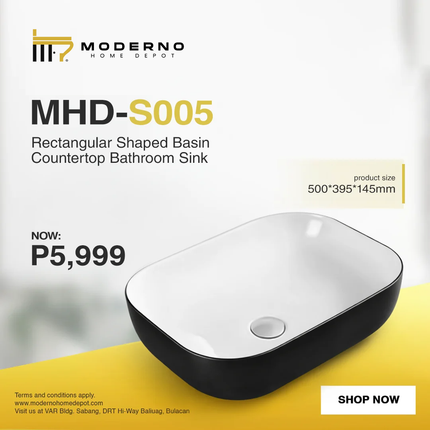 MHD-S005 (Modern Bathroom Sink - White)