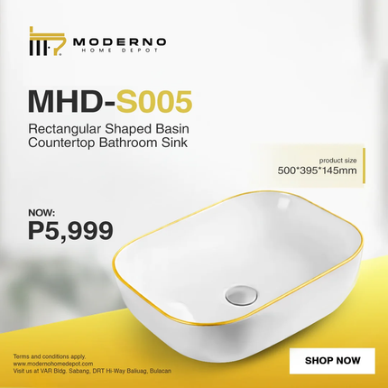 MHD-S005 (Modern Bathroom Sink - White)