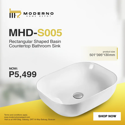 MHD-S005 (Modern Bathroom Sink - White)