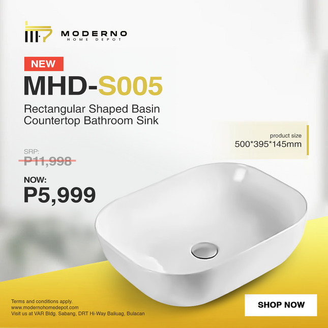 MHD-S005 (Modern Bathroom Sink - White)