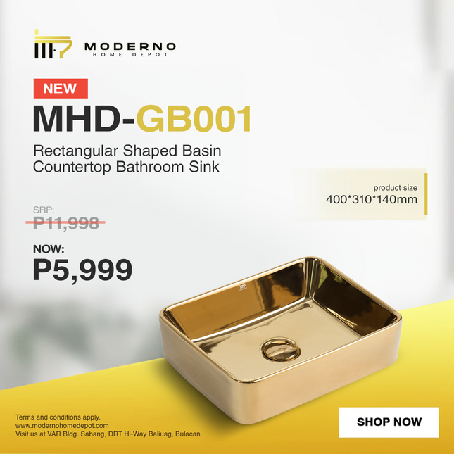 MHD-GB001 (Modern Bathroom Sink - Gold)