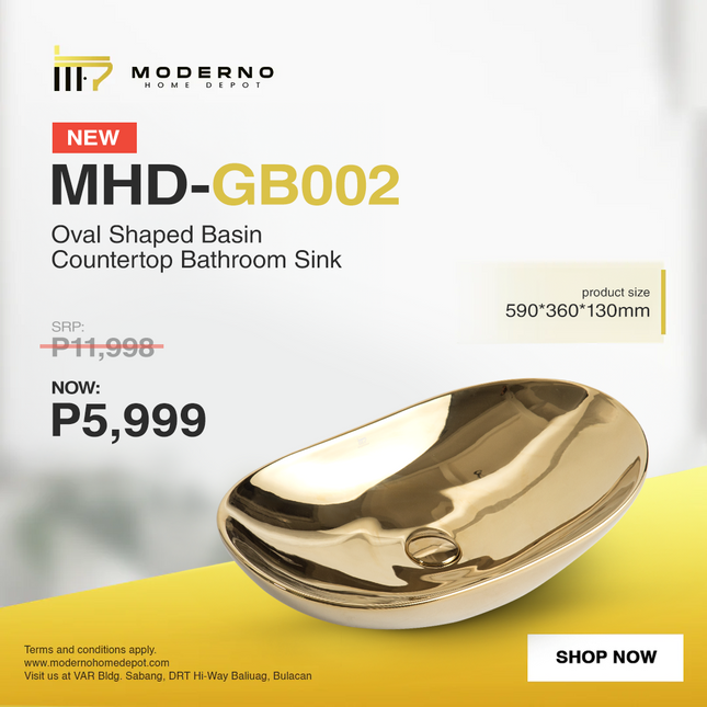 MHD-GB002 (Modern Bathroom Sink - Gold)