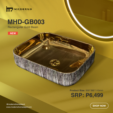 MHD-GB003 (Modern Bathroom Sink - Gold)