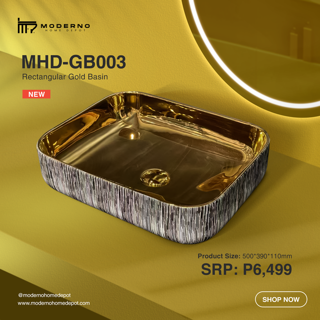 MHD-GB003 (Modern Bathroom Sink - Gold)