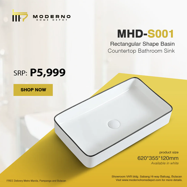 MHD-S001 (Modern Bathroom Sink - White)