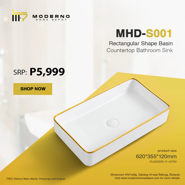 MHD-S001 (Modern Bathroom Sink - White)