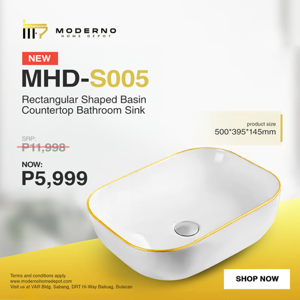 MHD-S005 (Modern Bathroom Sink - White)