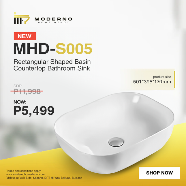 MHD-S005 (Modern Bathroom Sink - White)