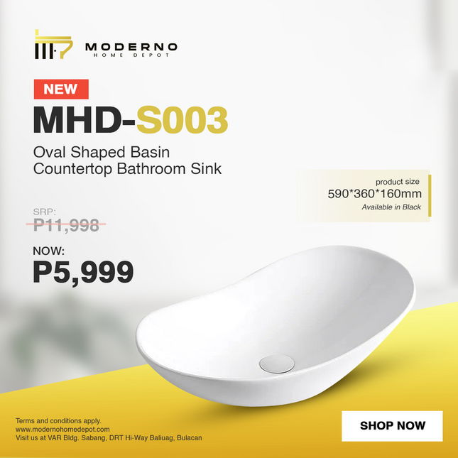MHD-S003 (Modern Bathroom Sink - White)